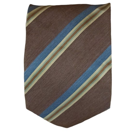 Ermenegildo Zegna Other - ERMENEGILDO ZEGNA Brown Striped Silk Tie ITALY 58"/ 3.5" EC